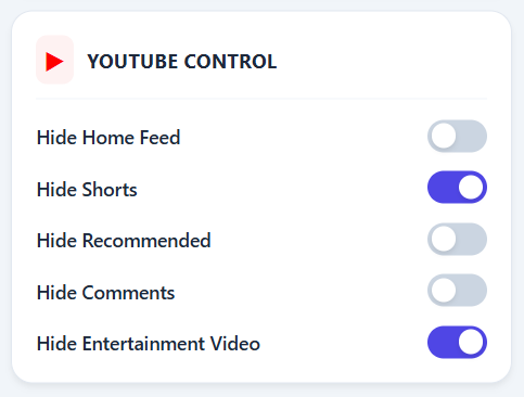YouTube Control feature